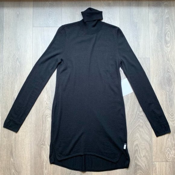 One Teaspoon Superior Merino Knit Funnel Turtleneck Dress Jet Black Size XXS - Picture 2 of 16